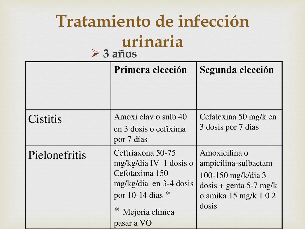 Amoxicilina dosis infeccion urinaria